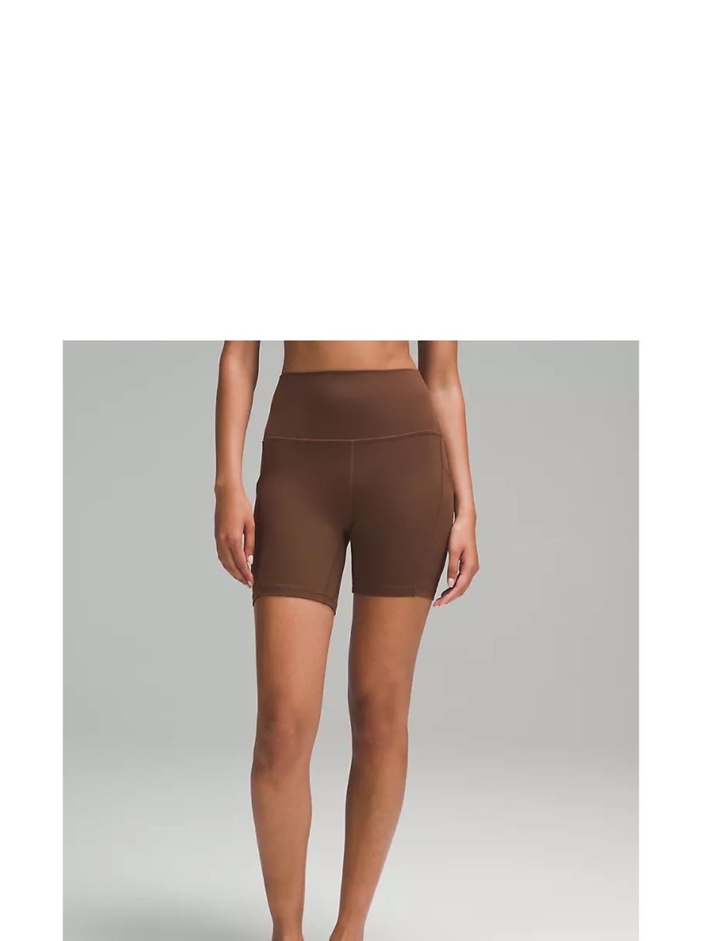 Lululemon Align High-Waist Brown Women’s Bike Short- 6 in with pockets NWT